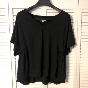 Madwell black top blouse with ruffles on sides XXL
